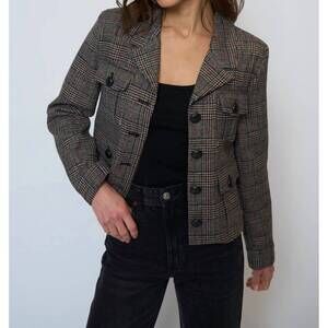 NEW CENTRAL PARK WEST eden plaid jacket in brown plaid